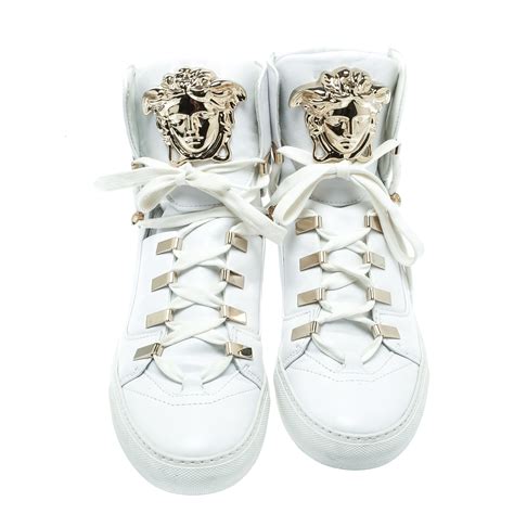 young versace girls high-tops white gold shoes|Versace shoes girls.